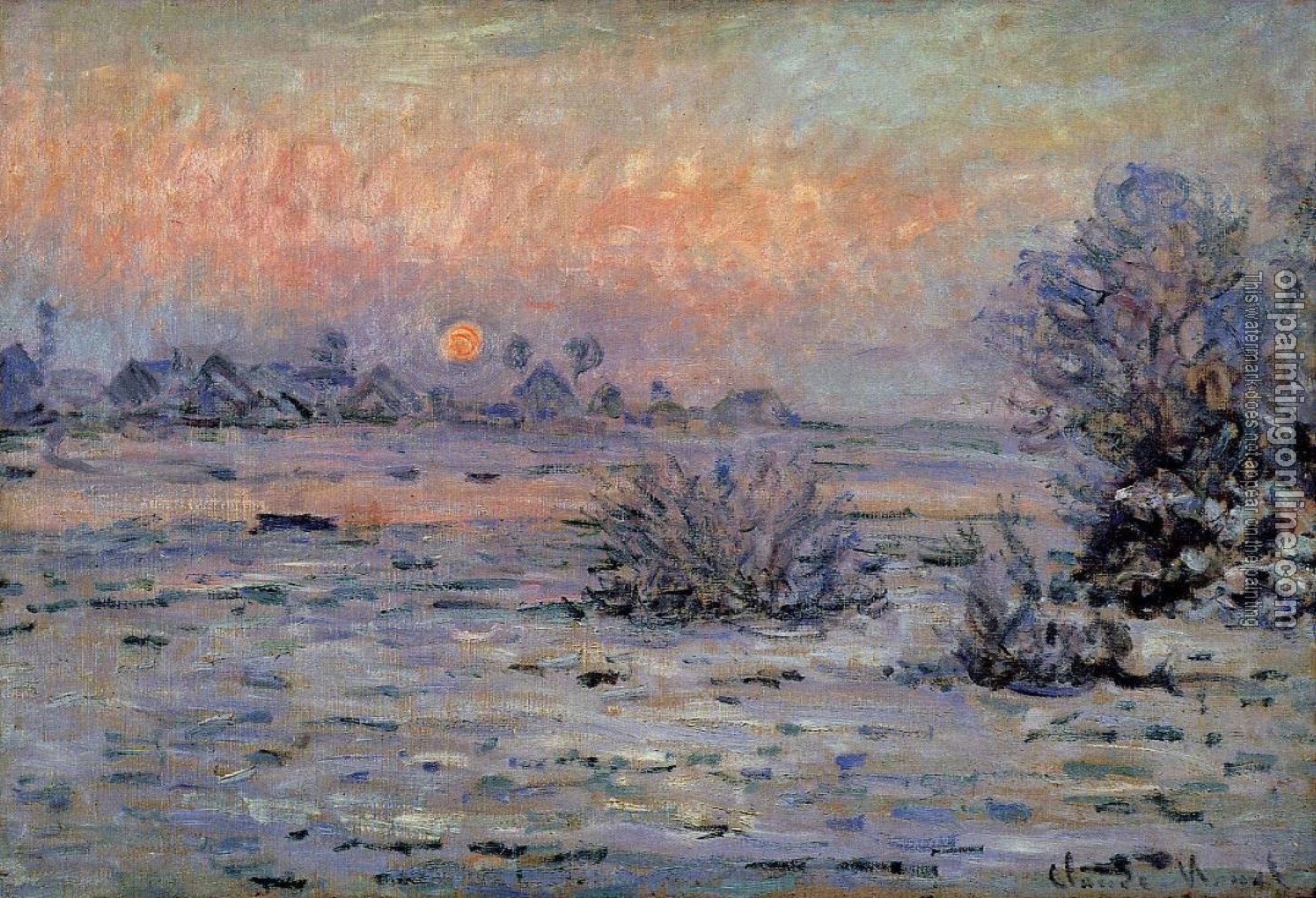 Monet, Claude Oscar - Winter Sun, Lavacourt
